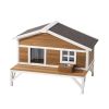 Insulated Cat House, All-Around Foam Insulation Elevated Cat Shelter, Wooden Feral Kitty Shelter with Large Platform