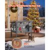 Heated Cat House, Insulated Wooden Cat House for Outdoor Cats, Waterproof Feral Kitty Shelter with Heating Pad