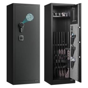 8-10 Gun Safe, Long Gun Cabinet for Rifles and Pistols, Quick Access Rifle Safe with 3 Pistol Pockets and Adjustable Racks