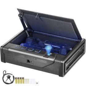 Gun Safe for Pistols, Biometric Gun Safe with Three Quick Access Ways of Fingerprints, Passwords and Keys, Handgun Safe for 2 Pistols for Home