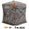 Hunting Blind, 270° See Through Ground Blind, 1-2 Person Pop Up Deer Blind for Hunting with Carrying Bag, Portable Resilient Hunting Tent