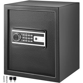 Safe Box, 1.7 CU.FT Fingerprint Safe Box for Money with 2 Keys & Digital Keypad, Q235 Steel Safe Box for Storing Cash, Jewelry, Pistols, Document