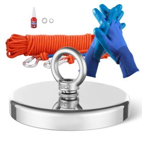 Magnet Fishing Kit, 1300 LBS/590 Kg Single-Sided Pulling Force Strong Magnet Fishing Kit