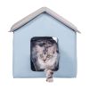 Heated Cat House, Outdoor Kitty Shelter with Timer, 600D Oxford Cloth Foldable Cat Shelter with Heated Pad for Winter to Stay Warm and Cozy