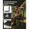 Hunting Chair, 360° Silent Swivel, Foldable Lightweight Portable Blind Chair, Heavy-Duty Steel Frame Ground Stool Seat, with Adjustable Shoulder Strap