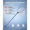 Fishing Net, Foldable Landing Nets with Telescopic Handle and Built in Length Scale, Lightweight and Stronger 6063 Aluminum Fish Gear