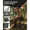 Hunting Chair, 360° Silent Swivel, Lightweight Blind Chair, Heavy-Duty Steel Frame Ground Stool Seat, with Padded Armrests, Height Adjustable