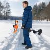 20V Electric Ice Auger, 8 inch Diameter, 2 in 1 Cordless Ice Fishing Augers and Earth Auger with Ices & Earth Drill Bit