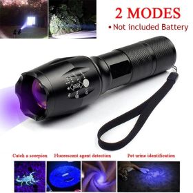 UV Flashlight LED Torch Zoomable Ultra Violet Black White Dual Light Detector (Option: 1PC)