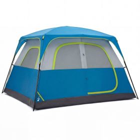 6-person Waterproof And Windproof Family Camping Tent, With Spacious Interior, Easy-to-install Double-layer Tent, Featuring Mesh Windows And Skyl (Option: Dark blue)