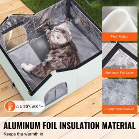 Heated Cat House, Outdoor Kitty Shelter with Adjustable Temperature and Timer (Model: Large Size, Type: House-Style)
