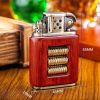 Vintage Trench Lighter,Pure Copper Cool Lighters,Reusable Windproof Antique Lighter,Soft Flame Kerosene Lighters for Collection Decorative Gift (B)
