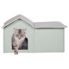 Heated Cat House, Outdoor Kitty Shelter with Adjustable Temperature and Timer