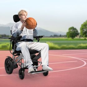 Electric Wheelchair 300lbs Capacity Adjustable Backrest Foldable 13 Mile (Option: Silver)